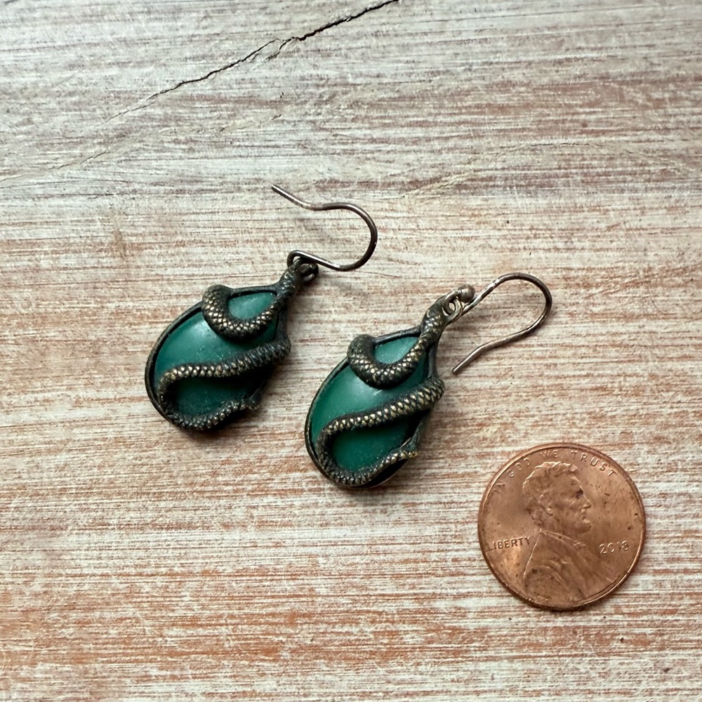 ⚡️💚 Lucky Brand Snake Blue Green Drop Earrings - Petite Size